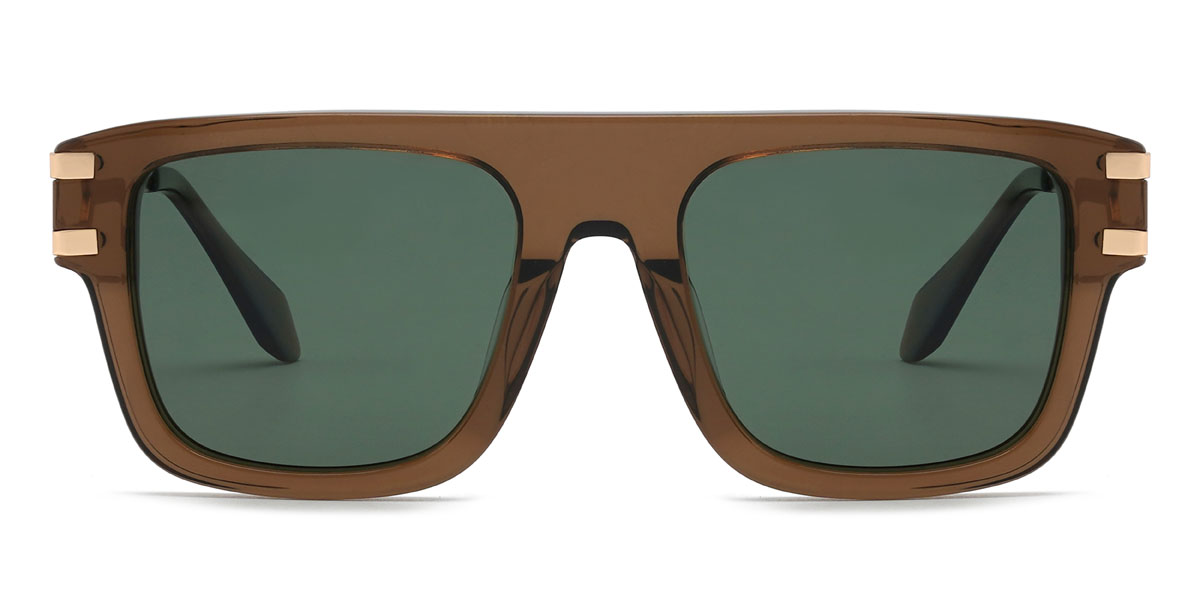 Barna sötétzöld Sayed Szemüveg - Rectangle Sunglasses