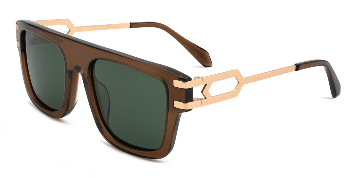 Barna sötétzöld Sayed Szemüveg - Rectangle Sunglasses
