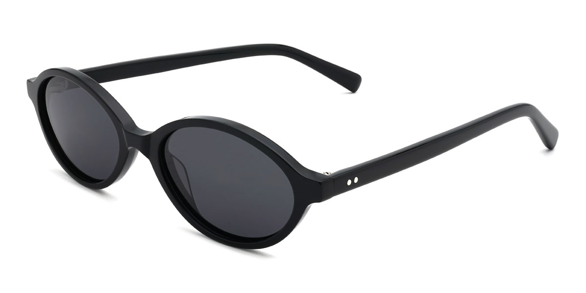 Fekete szürke Kayley Szemüveg - Oval Sunglasses