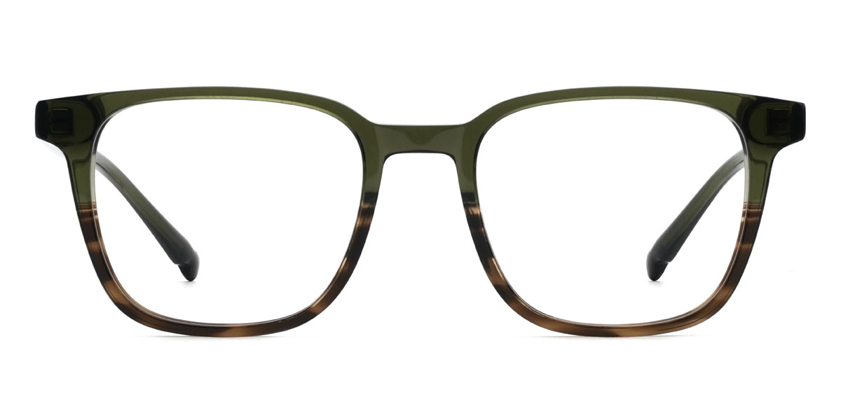 Green Tortoiseshell Jorah - Rectangle Glasses
