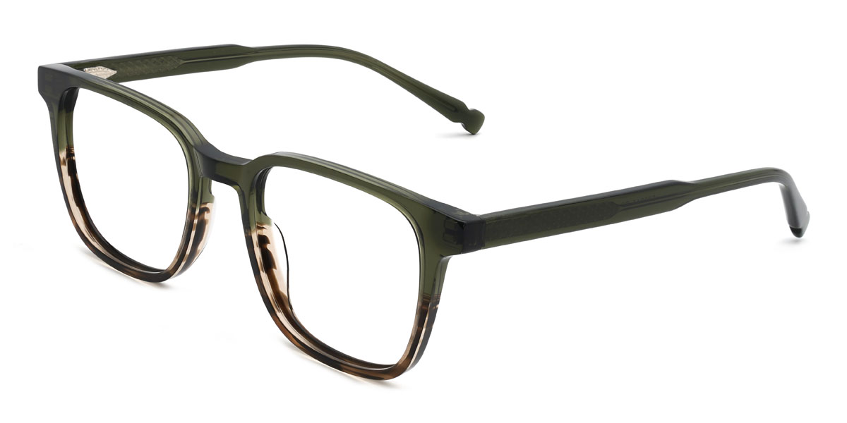 Green Tortoiseshell Jorah Glasses - Rectangle Glasses