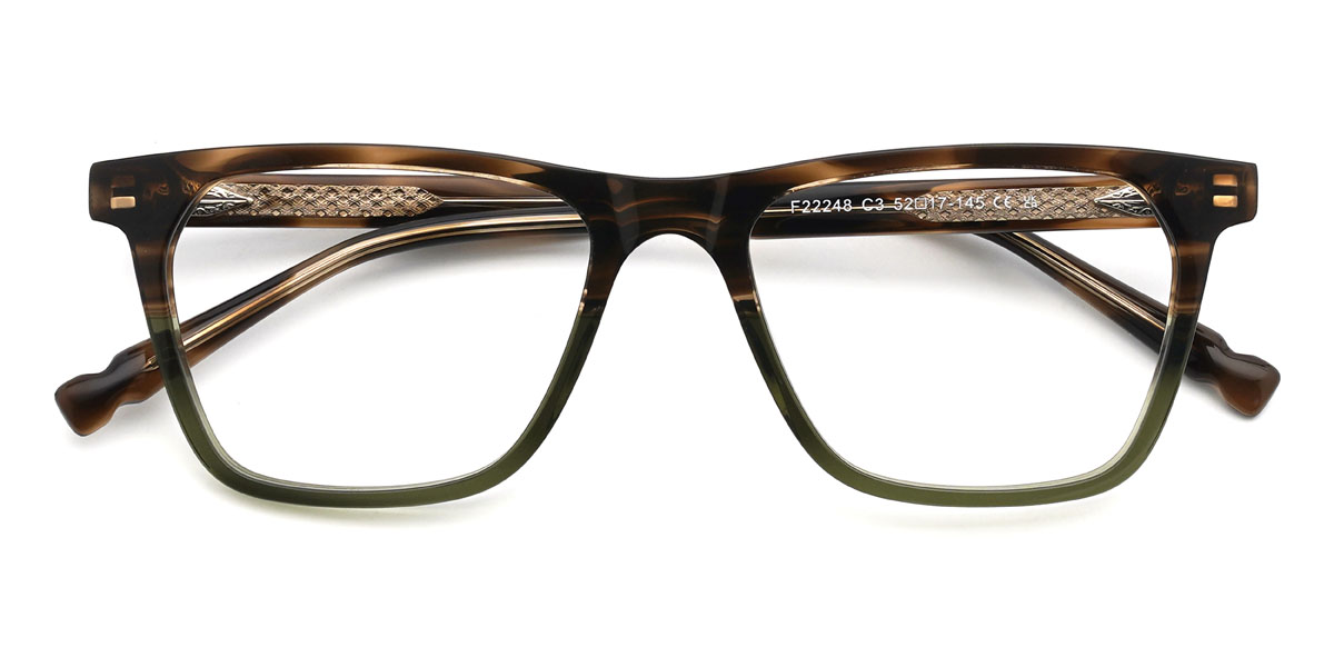 Écaille de tortue verte Hogan Lunettes - Rectangle Glasses