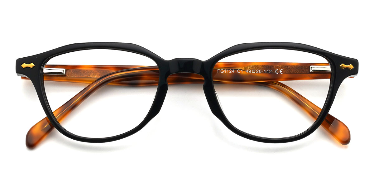 Noir Daris Lunettes - Rectangle Glasses