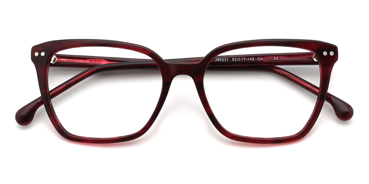 Rouge Écaille de tortue Jacquelyn Lunettes - Rectangle Glasses