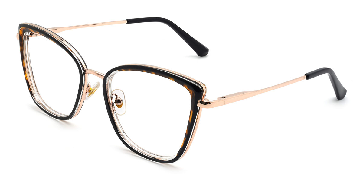 Noir Écaille de tortue Gladys Lunettes - Cat Eye Glasses