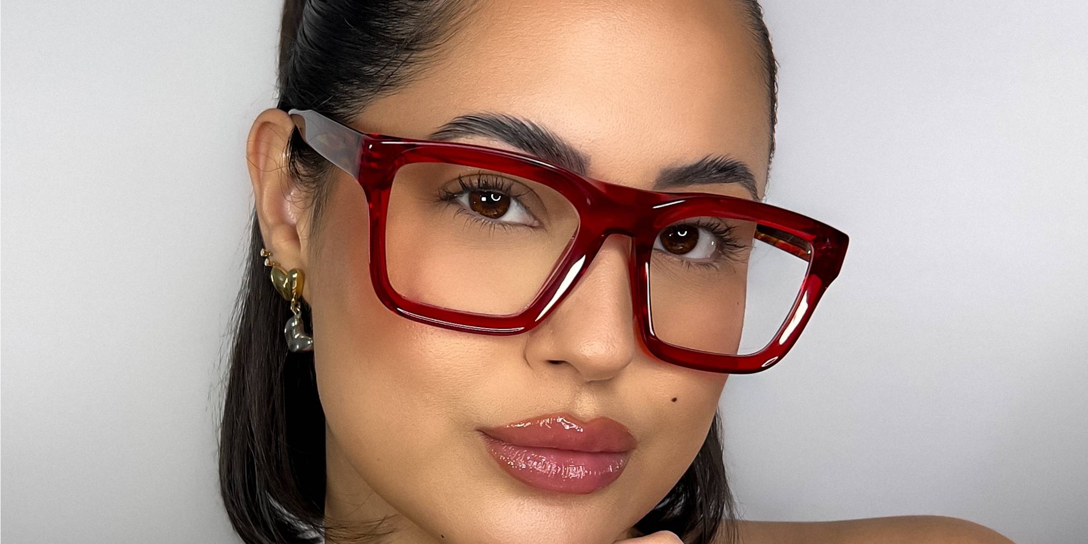 Red Kiya Glasses - Rectangle Glasses