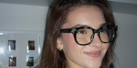 Green Tortoiseshell Wanda Glasses - Square Glasses