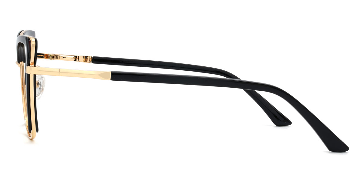 Gold Schwarz Karoline Brille - Cat Eye Glasses