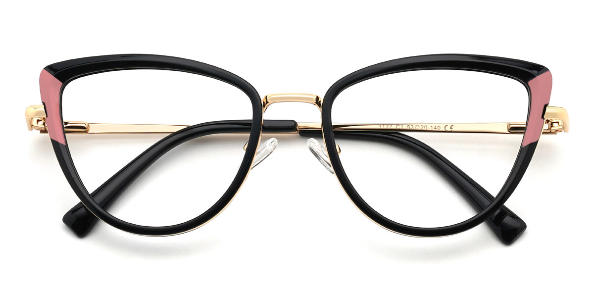 Black Simona Glasses - Cat Eye Glasses