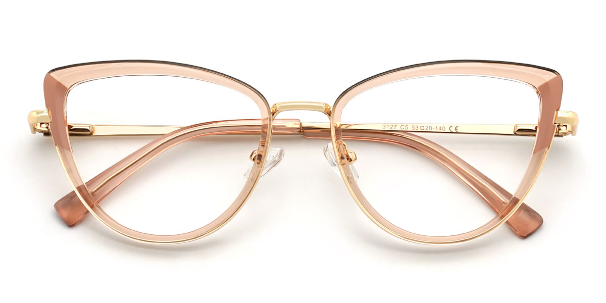 Coral Orange Simona Glasses - Cat Eye Glasses