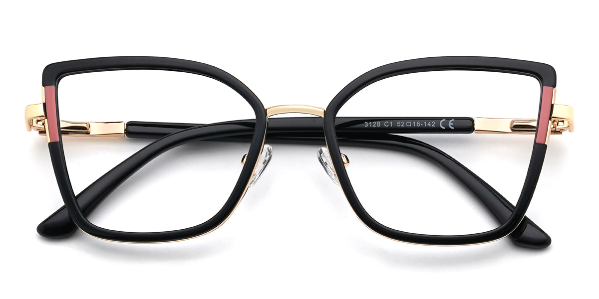 Black Yuliana Glasses - Cat Eye Glasses