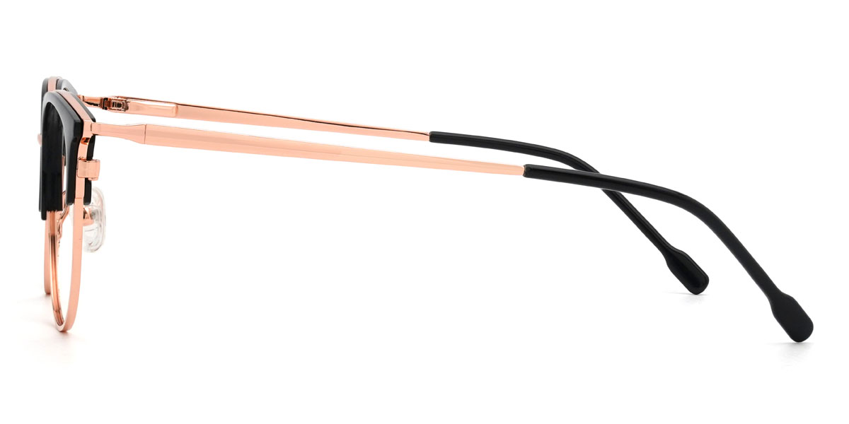 Rose Gold Black Joella Glasses - Oval Glasses