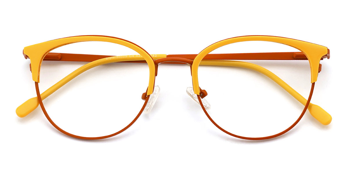 Yellow Orange Joella Glasses - Oval Glasses