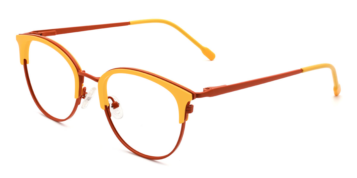 Yellow Orange Joella Glasses - Oval Glasses