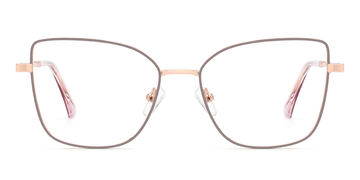 Grey Purple Pink Jennings Glasses - Cat Eye Clip-On Sunglasses