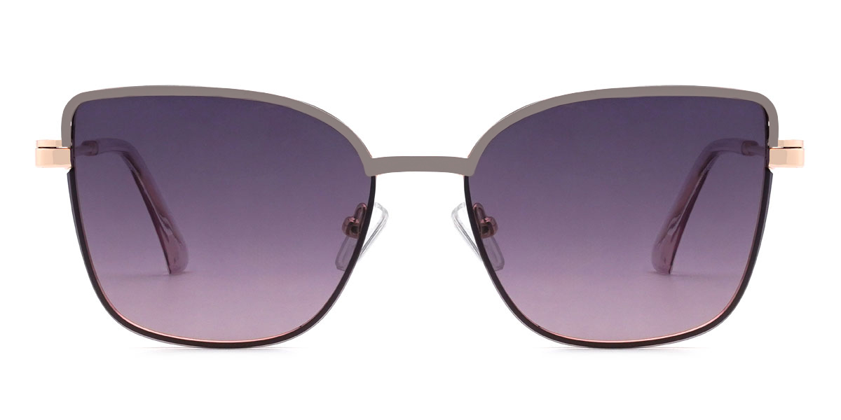 Grey Purple Pink Jennings Glasses - Cat Eye Clip-On Sunglasses