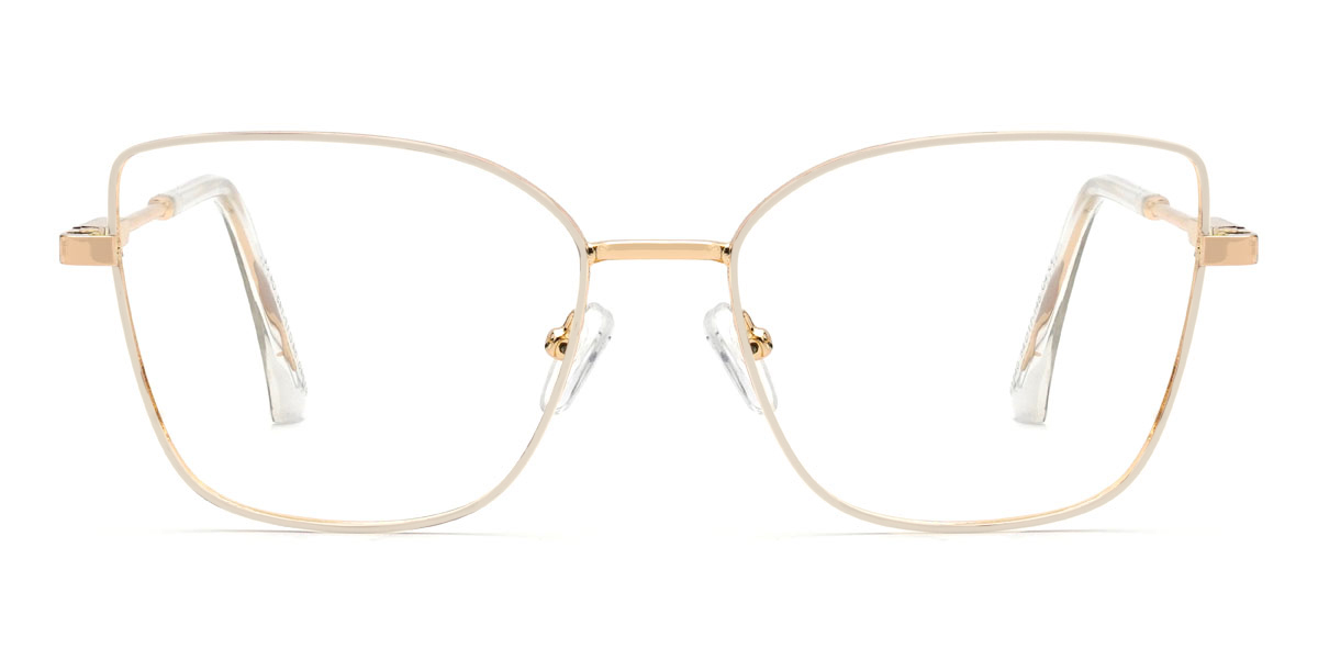 White Gradual Brown Jennings Glasses - Cat Eye Clip-On Sunglasses