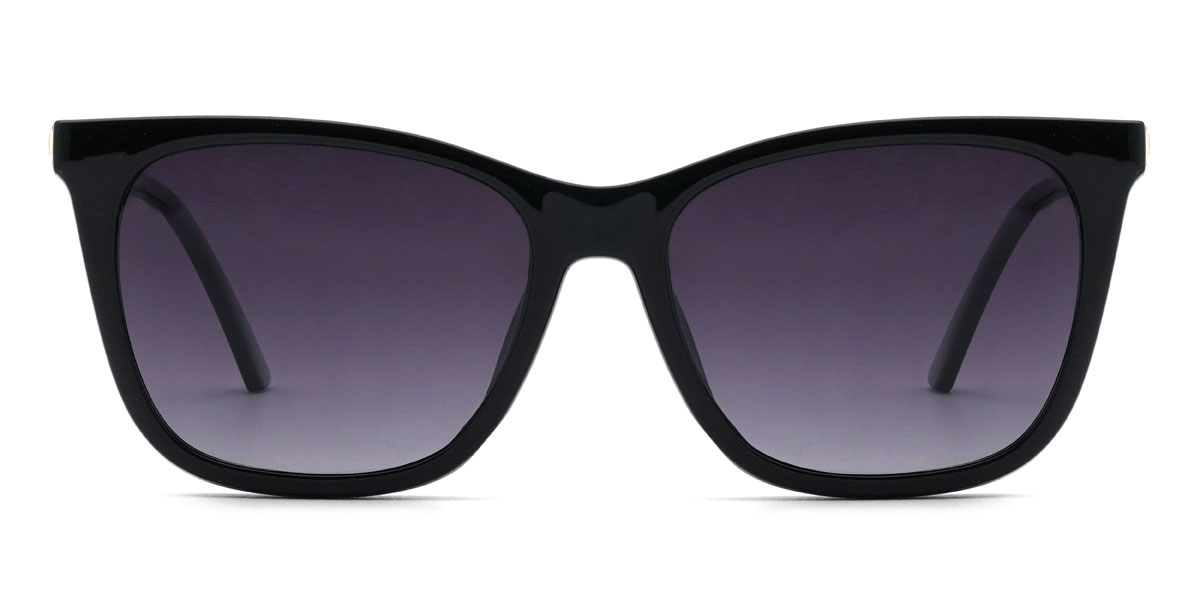 Black Gradual Purple Giovanny Glasses - Rectangle Clip-On Sunglasses