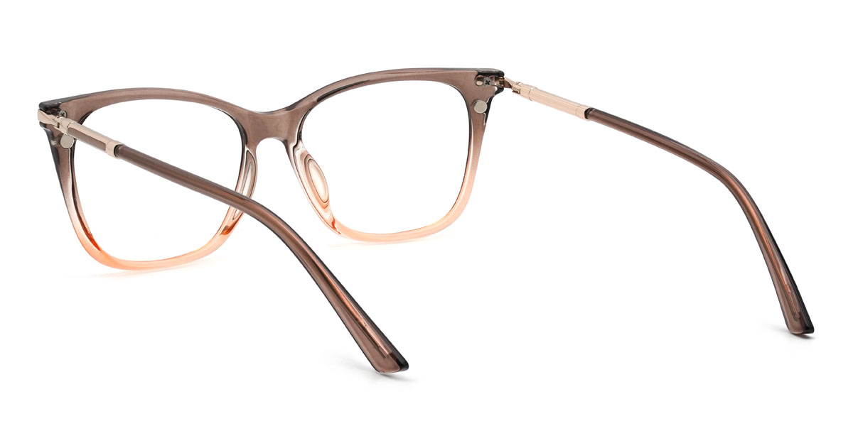 Brown Orange Gradual Brown Giovanny Glasses - Rectangle Clip-On Sunglasses