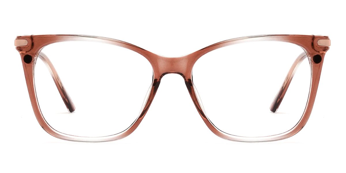 Gradual Brown Gradual Purple Giovanny Glasses - Rectangle Clip-On Sunglasses