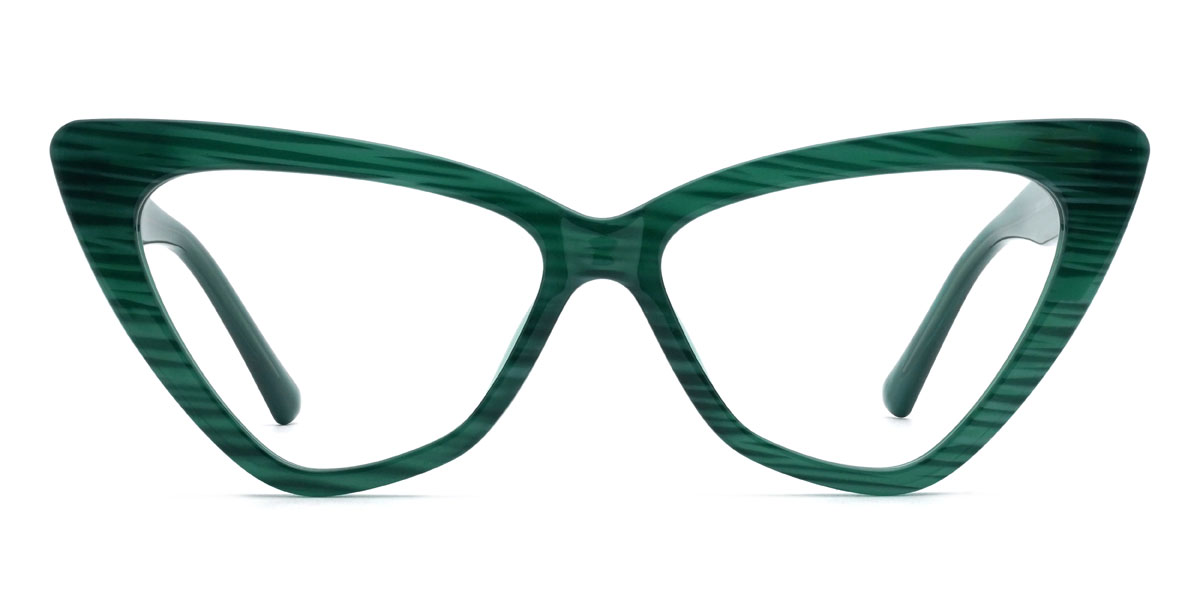 Green Neha Glasses - Cat Eye Glasses