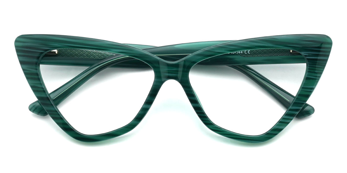 Green Neha Glasses - Cat Eye Glasses