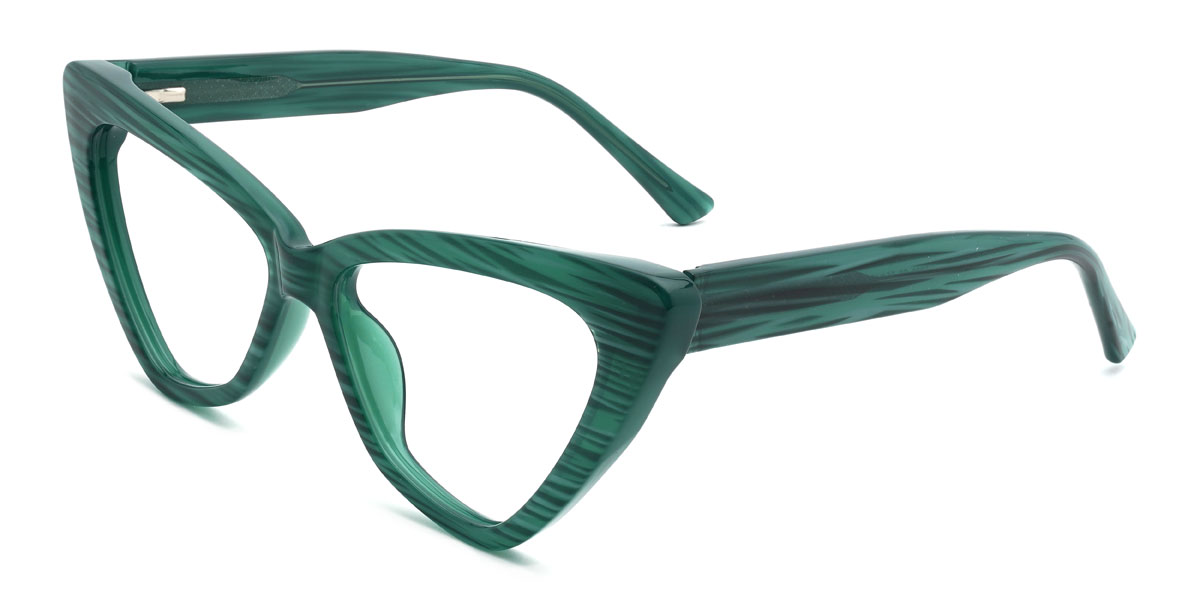 Green Neha Glasses - Cat Eye Glasses