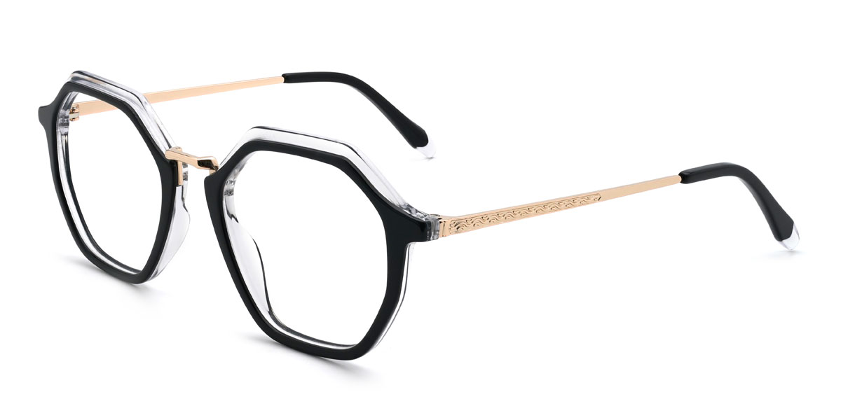 Black Clear Cordell Glasses - Oval Glasses