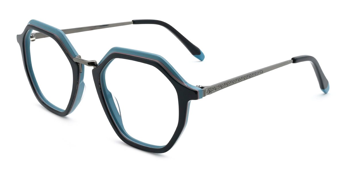 Black Blue Cordell Glasses - Oval Glasses