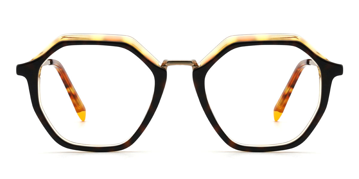 Black Yellow Tortoiseshell Cordell Glasses - Oval Glasses