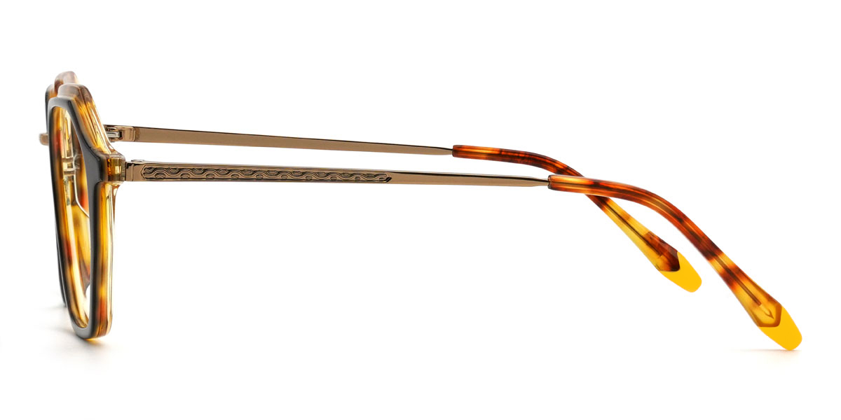 Black Yellow Tortoiseshell Cordell Glasses - Oval Glasses
