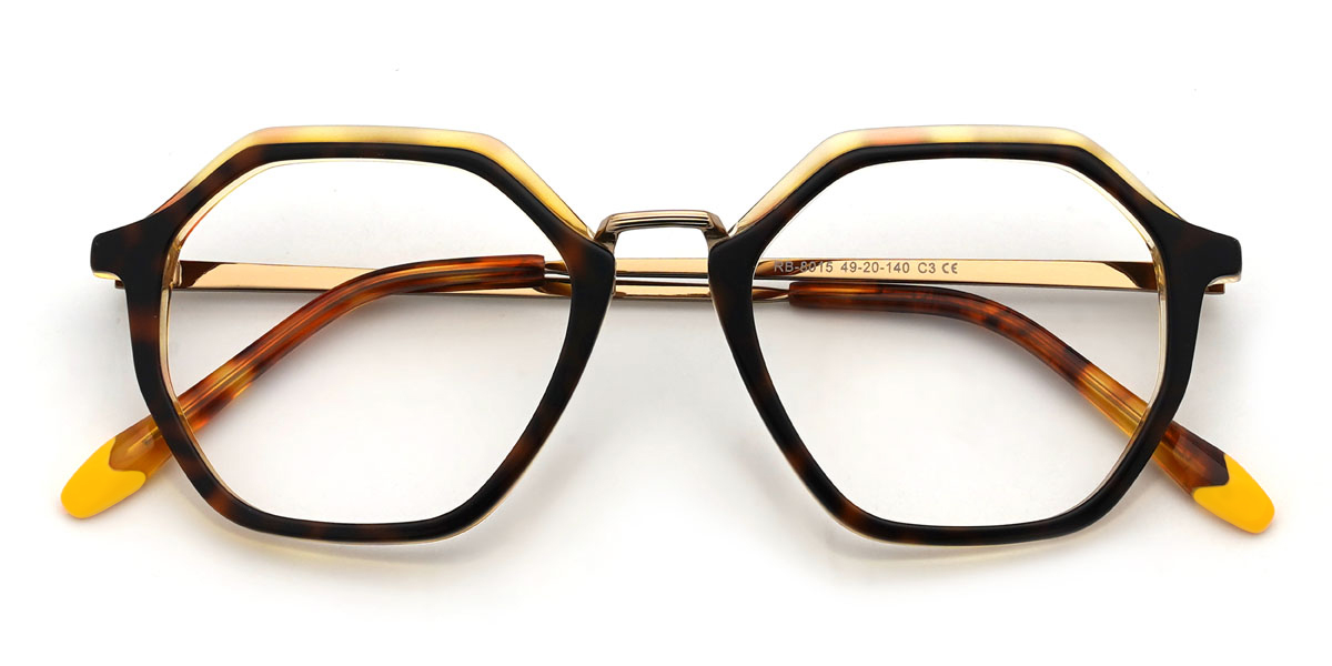 Black Yellow Tortoiseshell Cordell Glasses - Oval Glasses