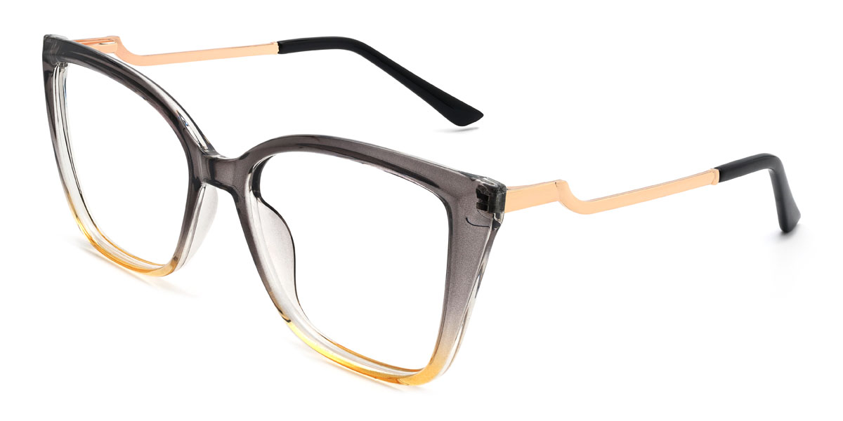 Grey Yellow Samirah Glasses - Cat Eye Glasses