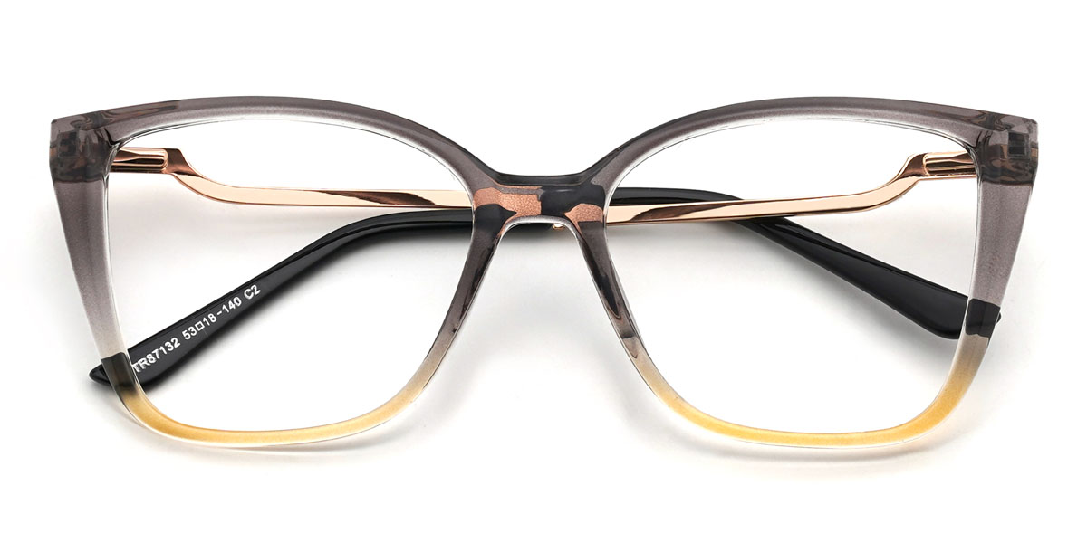 Grey Yellow Samirah Glasses - Cat Eye Glasses