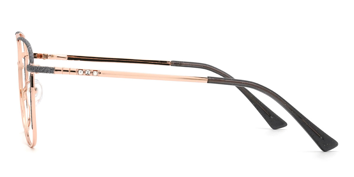 Gold Grey Gauri Glasses - Oval Glasses