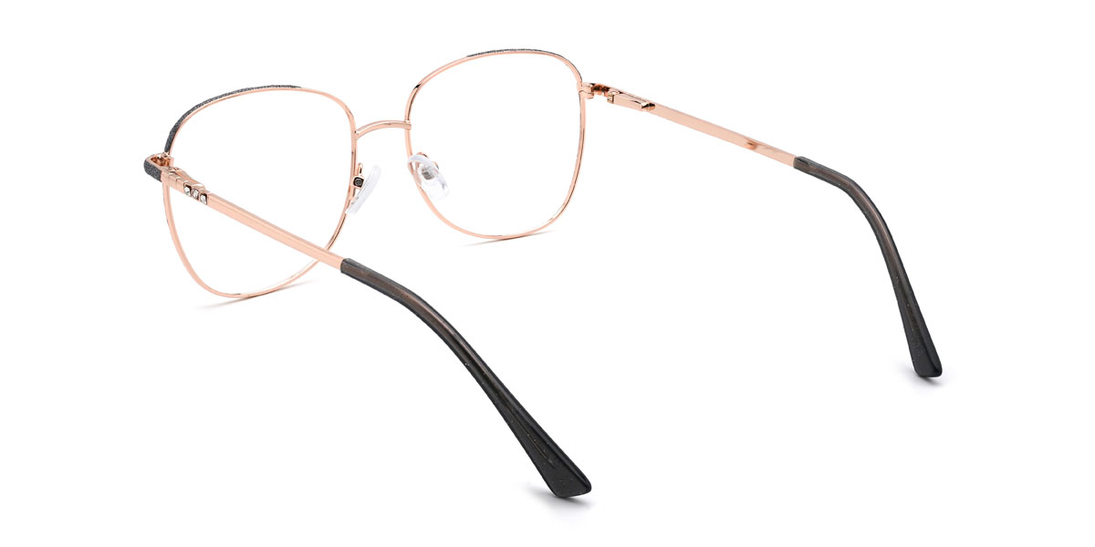 Gold Grey Gauri Glasses - Oval Glasses