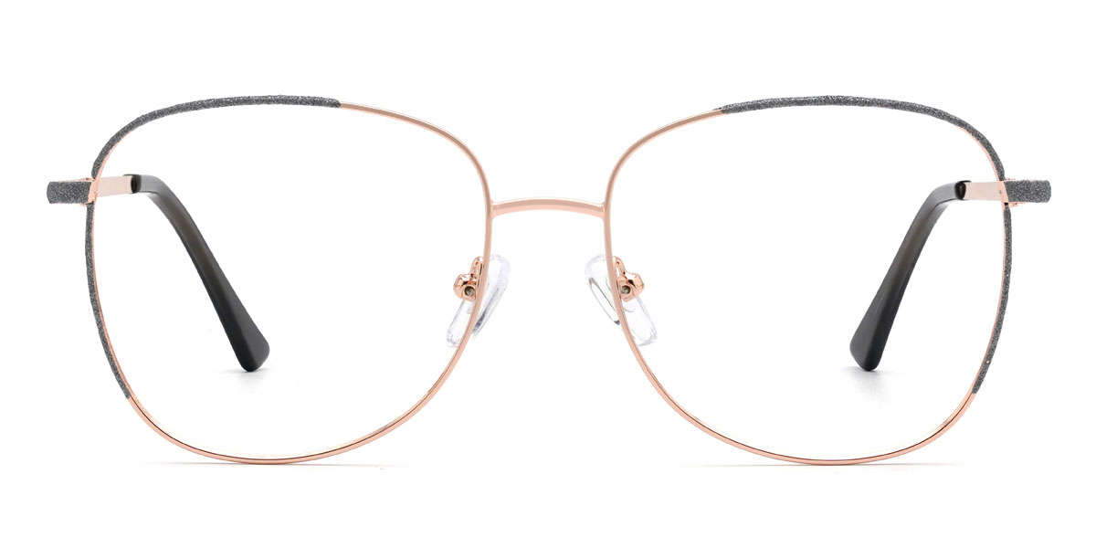 Gold Grey Gauri Glasses - Oval Glasses