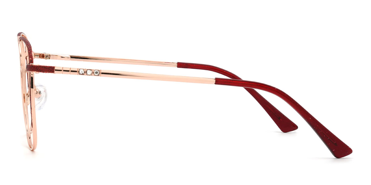 Gold Red Gauri Glasses - Oval Glasses