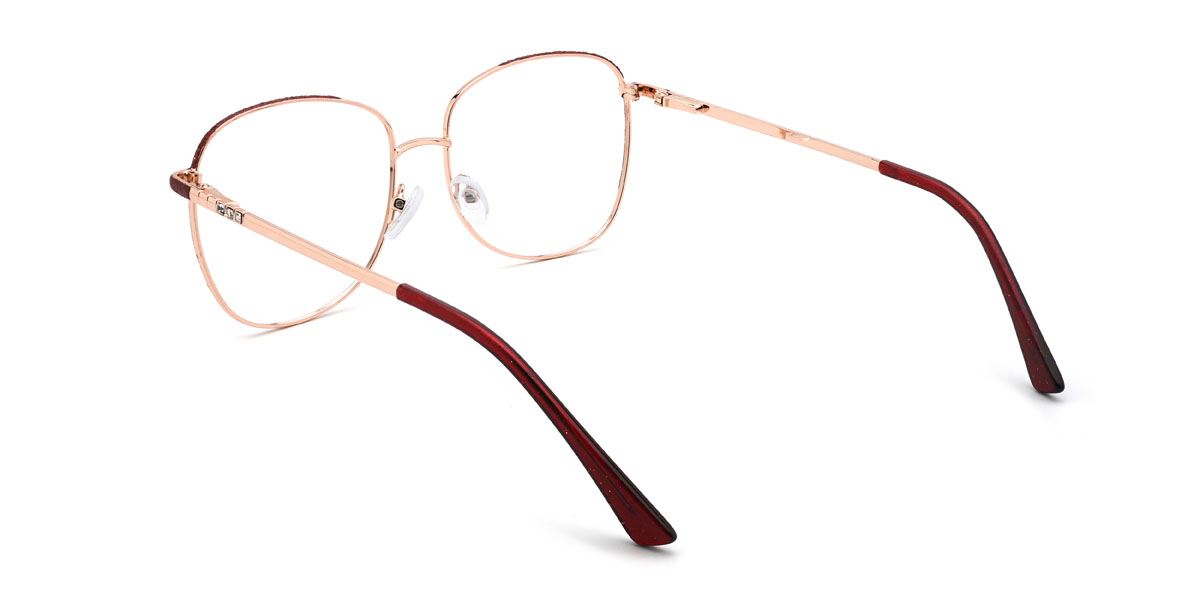 Gold Red Gauri Glasses - Oval Glasses