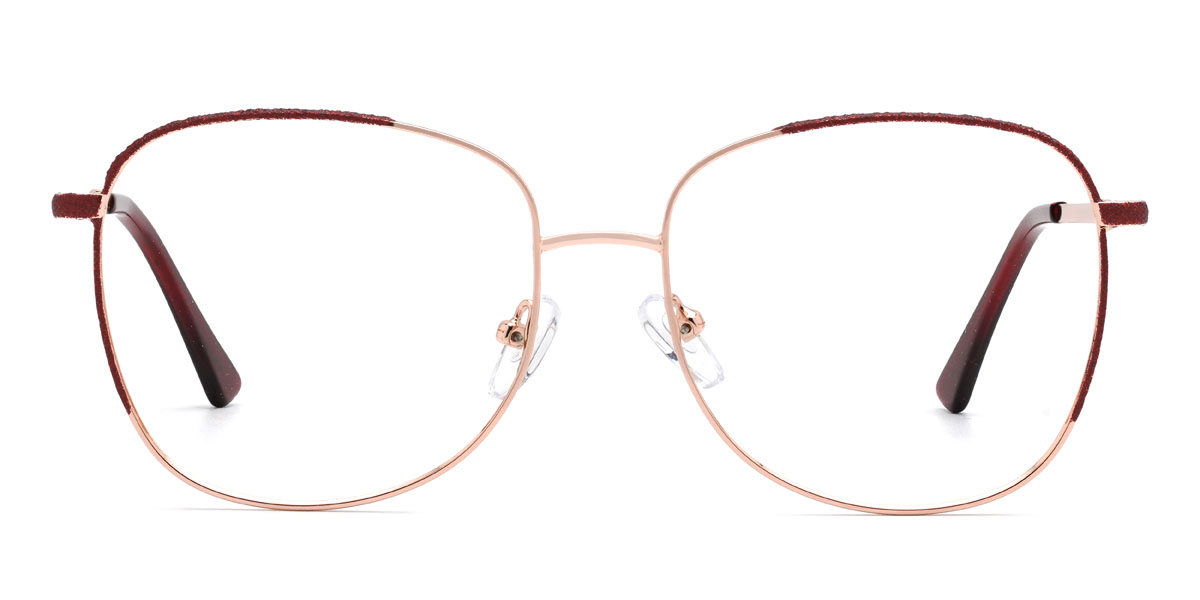 Gold Red Gauri Glasses - Oval Glasses