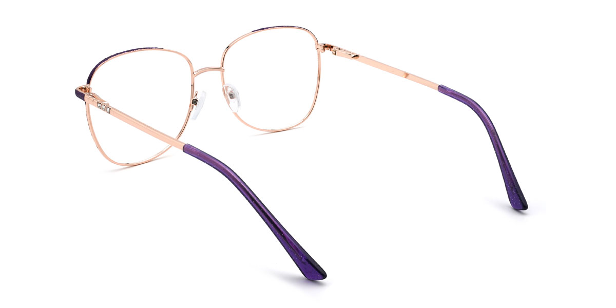 Gold Purple Gauri Glasses - Oval Glasses