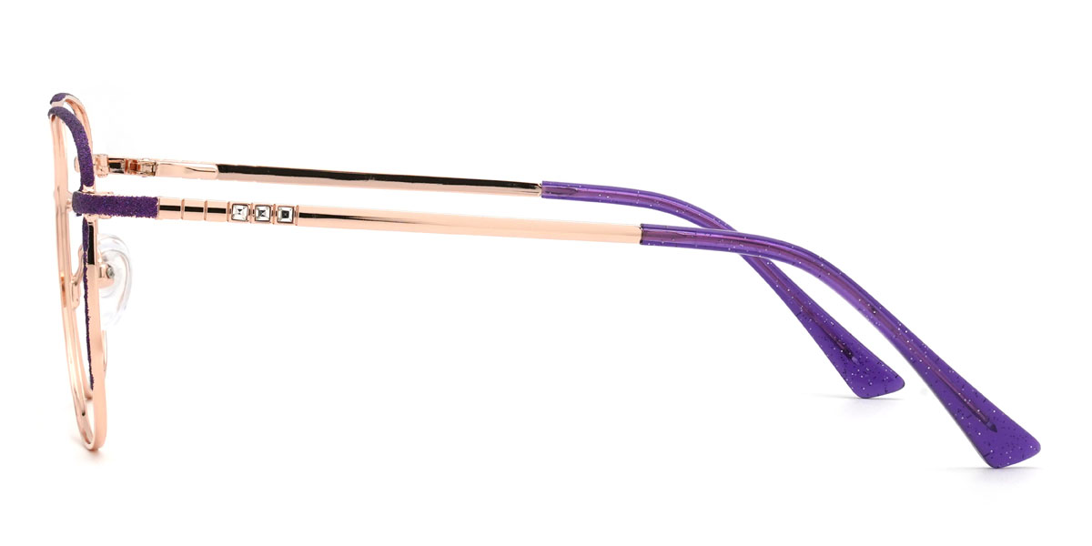 Gold Purple Gauri Glasses - Oval Glasses