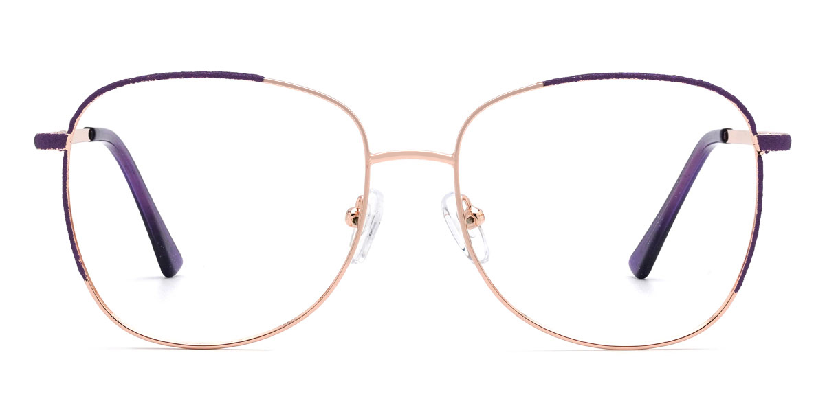 Gold Purple Gauri Glasses - Oval Glasses