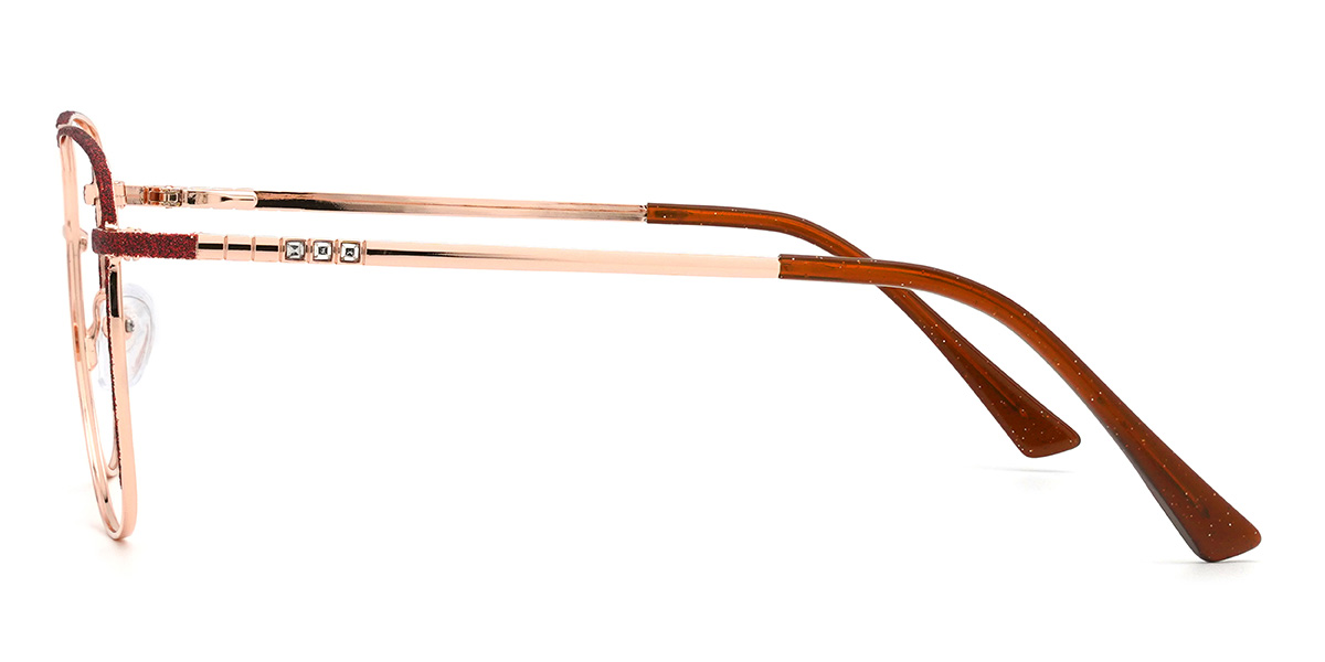 Gold Orange Gauri Glasses - Oval Glasses