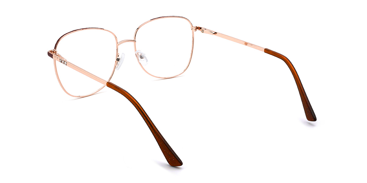 Gold Orange Gauri Glasses - Oval Glasses