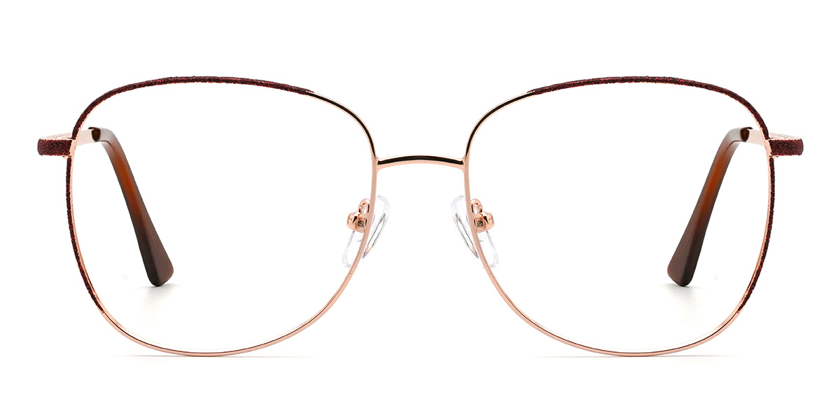 Gold Orange Gauri Glasses - Oval Glasses