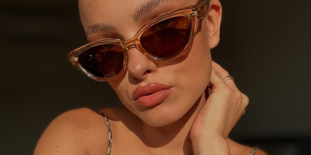 Champagner Braun Priscila Brille - Cat Eye Sunglasses