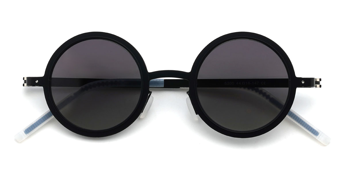 Schwarz Grau Caelan Brille - Round Sunglasses