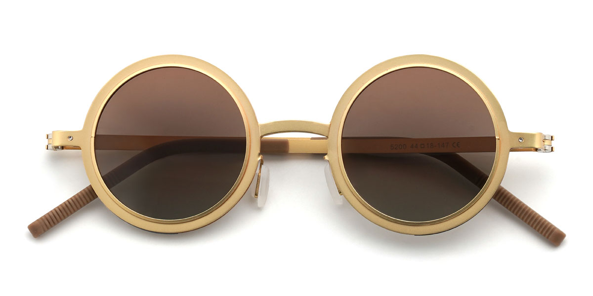 Or Brun progressif Caelan Lunettes - Round Sunglasses