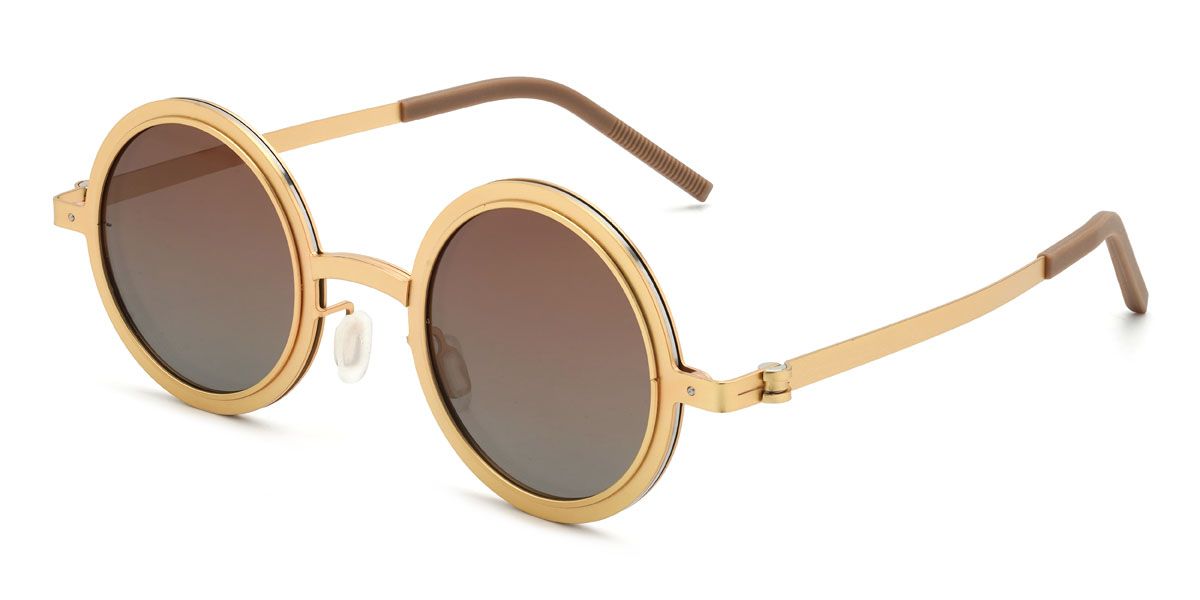 Or Brun progressif Caelan Lunettes - Round Sunglasses
